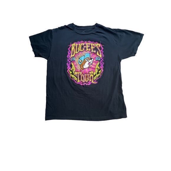 Buc-ee’s TOUR 82-21 T-Shirt/ Men’s  large Black Official 100% Cotton  
￼‎ - Picture 1 of 9